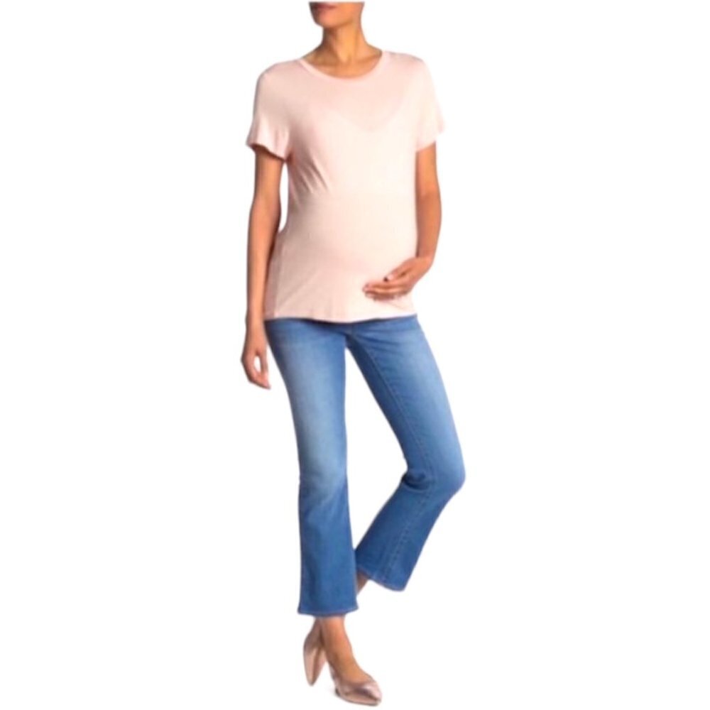 Seven7 Maternity Womens 5 Pockets Cropped Flared  Bootcut Jeans Sz 12 New
